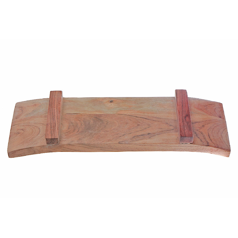 Acacia Wood Rectangle Boat Tray 18 Inch, Kitchen Serving Tray, Cheese Board, Cutting Board, Party Platter, Entertaining Board