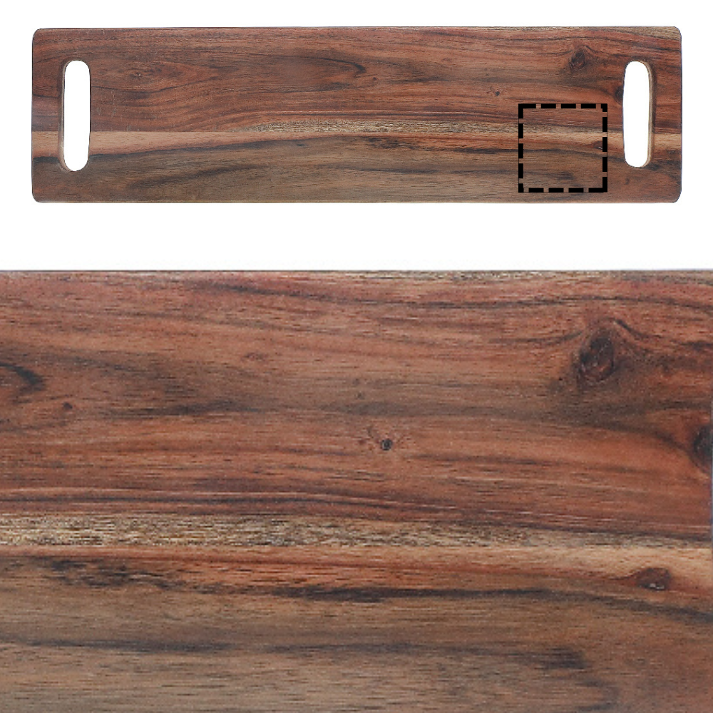 Acacia Wood Rectangle Serving Board with Dual Handles and Stand, Kitchen Tray, Cheese Board, Cutting Board, Party Platter