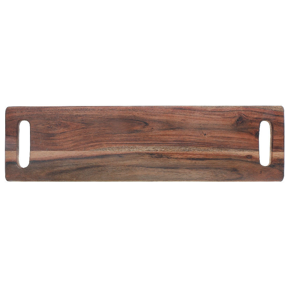 Acacia Wood Rectangle Serving Board with Dual Handles and Stand, Kitchen Tray, Cheese Board, Cutting Board, Party Platter