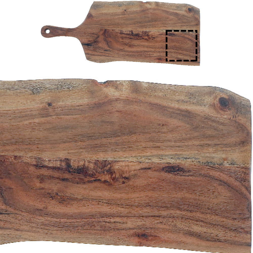 Acacia Wood Live Edge Serving Board with Handle, Cutting Board, Cheese Board, Party Tray, Entertaining Platter