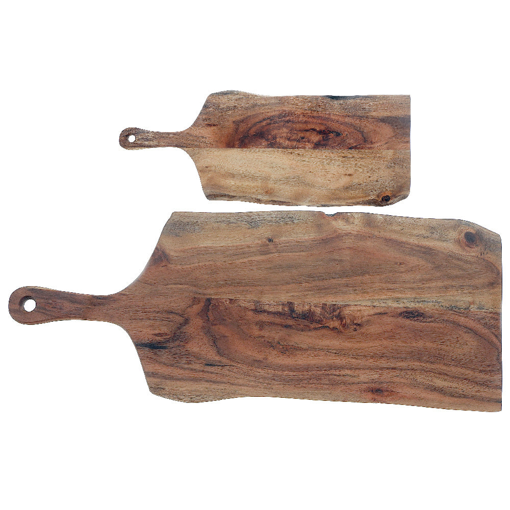 Acacia Wood Live Edge Serving Board with Handle, Cutting Board, Cheese Board, Party Tray, Entertaining Platter