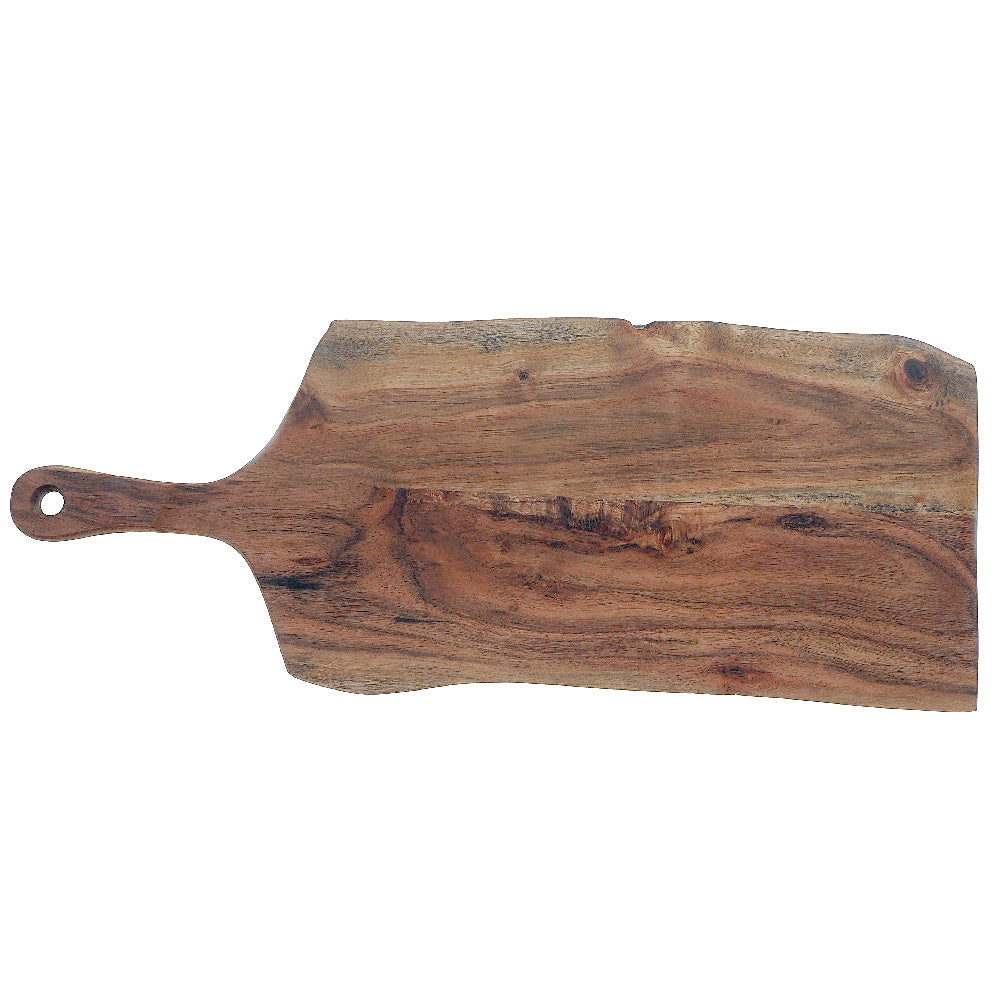 Acacia Wood Live Edge Serving Board with Handle, Cutting Board, Cheese Board, Party Tray, Entertaining Platter