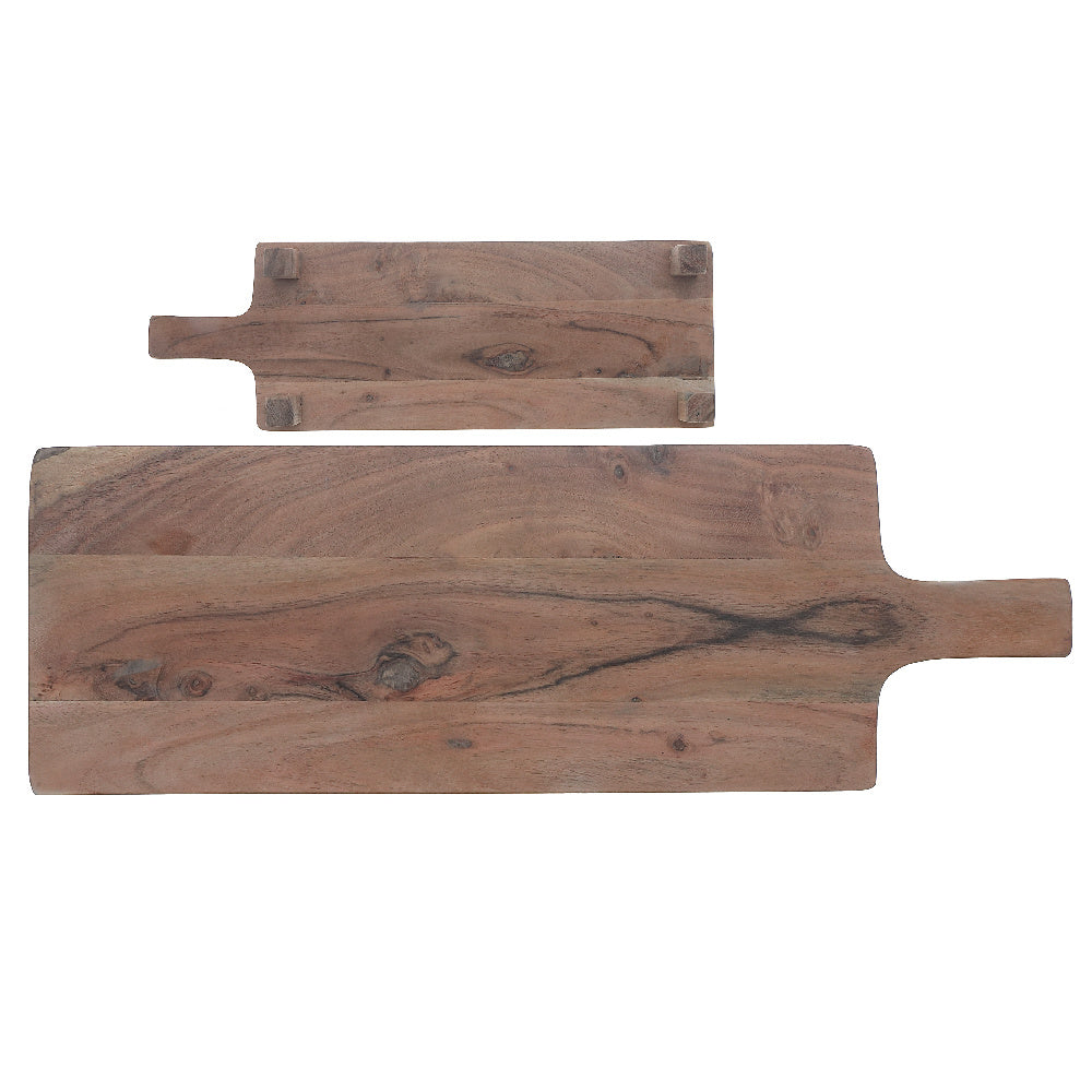 Acacia Wood Rectangle Serving Board with Stand, Cutting Board, Cheese Platter, Kitchen Tray, Party Entertaining Board