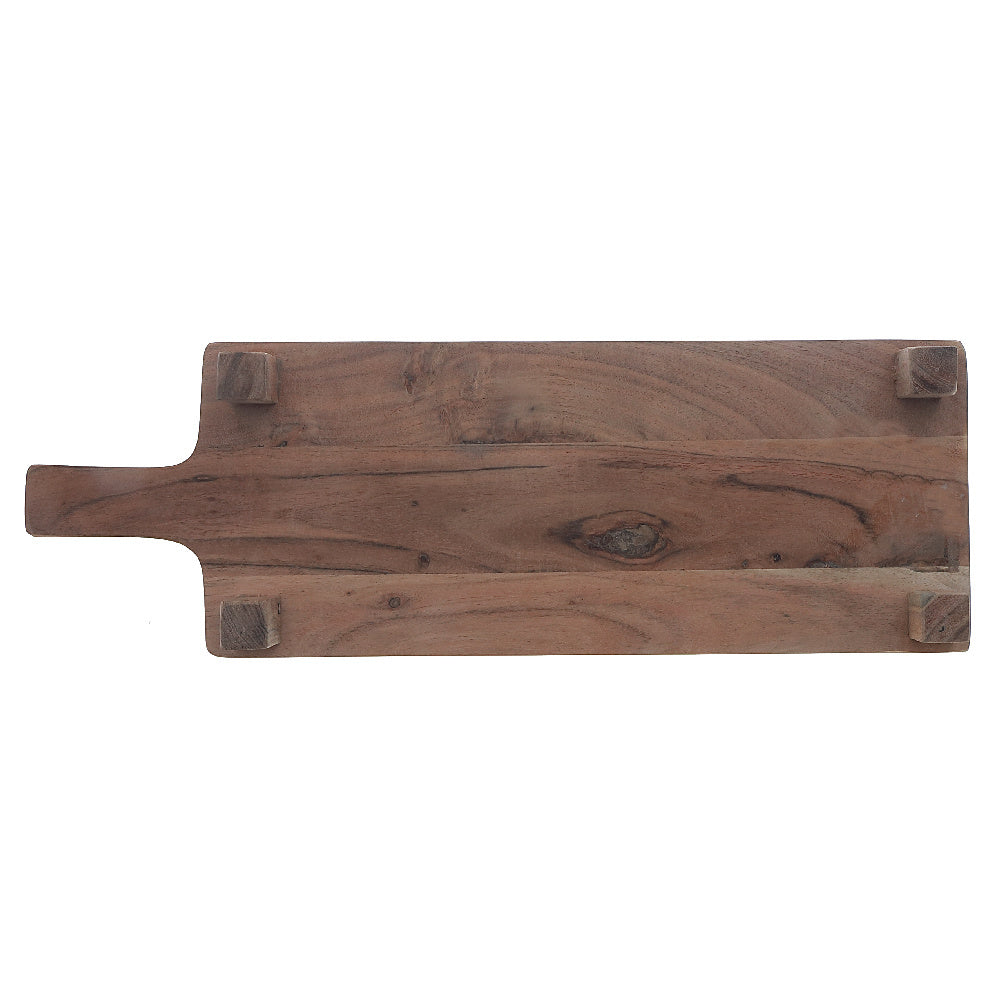 Acacia Wood Rectangle Serving Board with Stand, Cutting Board, Cheese Platter, Kitchen Tray, Party Entertaining Board