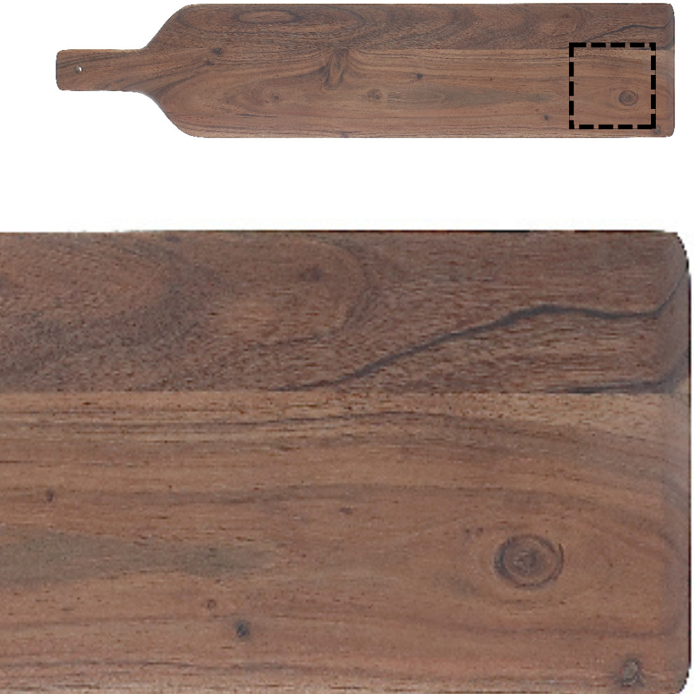 Custom Acacia Wood Beveled Serving Board With Handle, Wooden Serving Board, Charcuterie Board