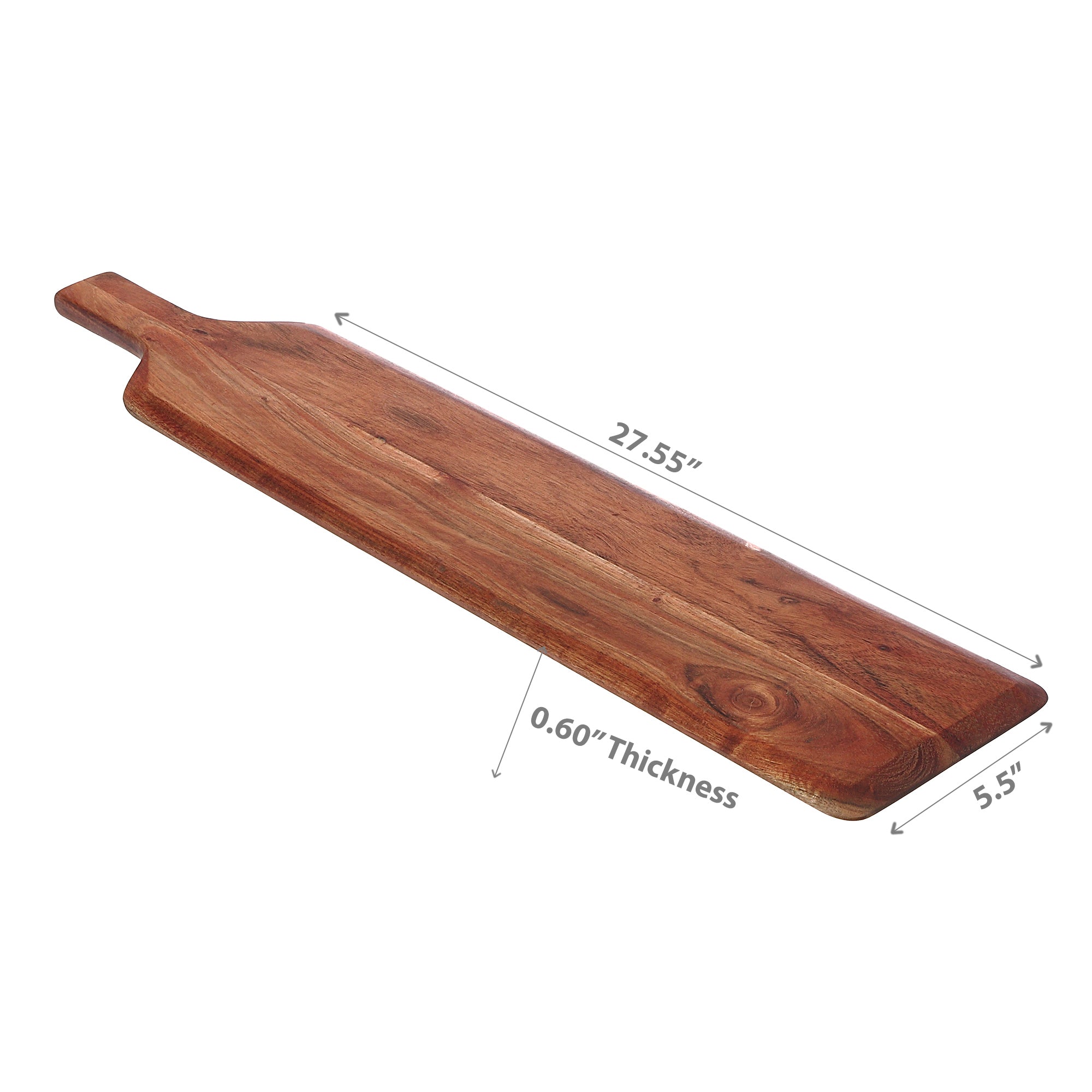 Acacia Wood Beveled Serving Board With Handle Rustic Kitchen Serving Platter