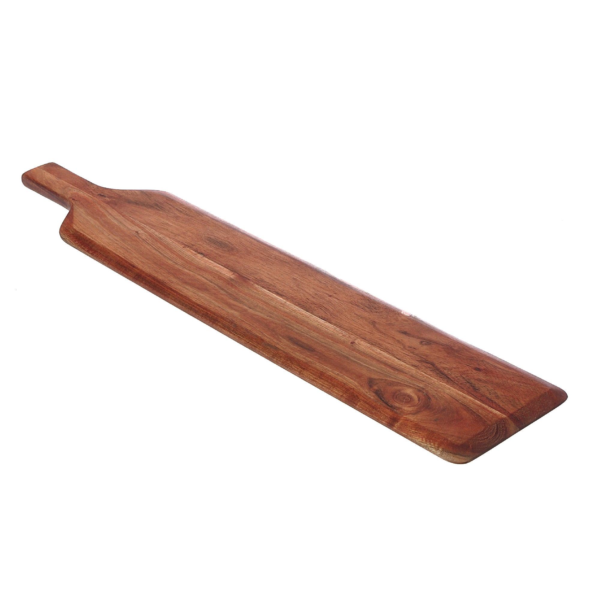 Acacia Wood Beveled Serving Board With Handle Rustic Kitchen Serving Platter