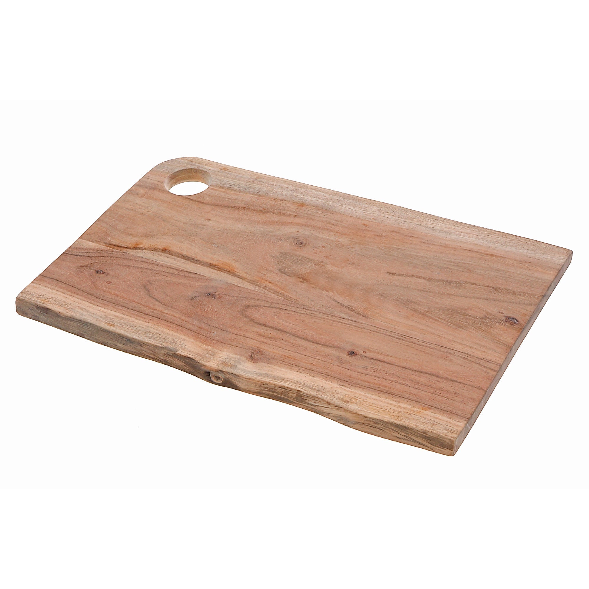 Acacia Wood Live Edge Serving Board With Round Handle Rustic Kitchen Serving Platter