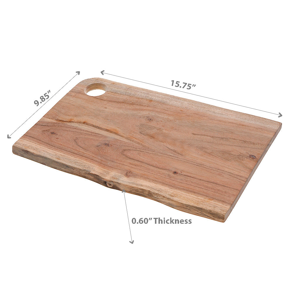 Custom Acacia Wood Live Edge Serving Board With Round Handle, Charcuterie Board, Serving Platter