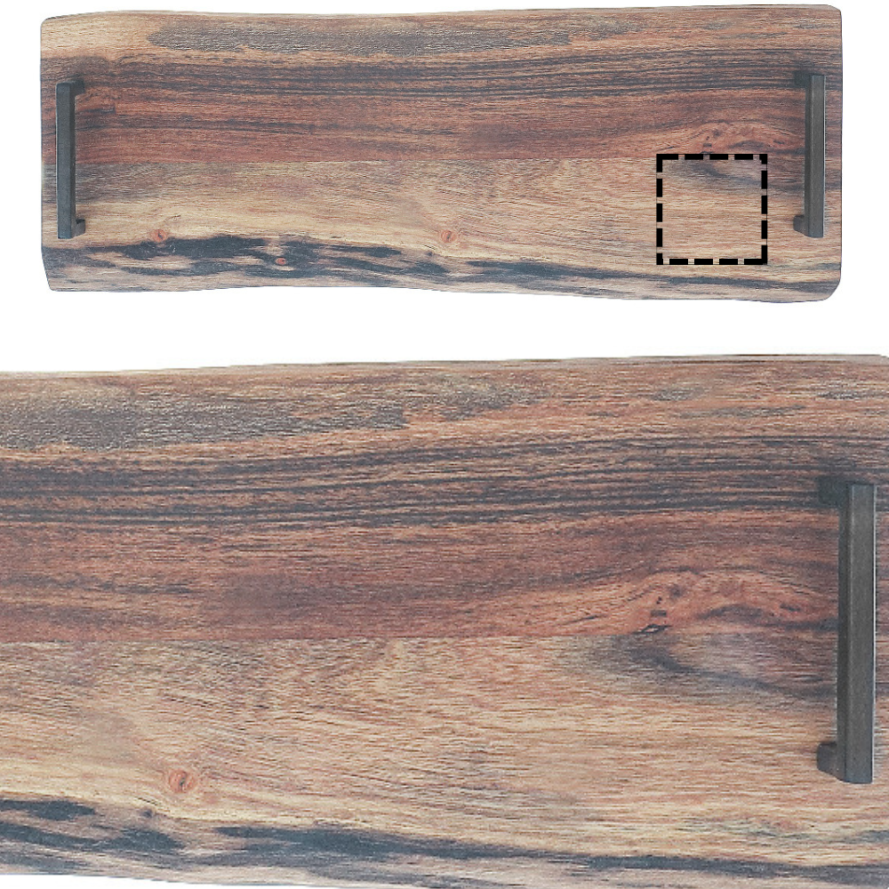 Custom Acacia Wood Live Edge Serving Board With Iron Handles, Charcuterie Board, Kitchen Serving Board