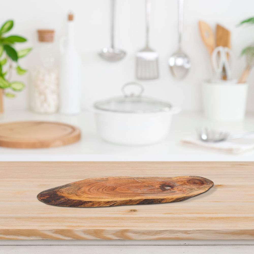 Custom Acacia Wood Live Edge Long Serving Board, Charcuterie Serving Platter, Wooden Serving Board