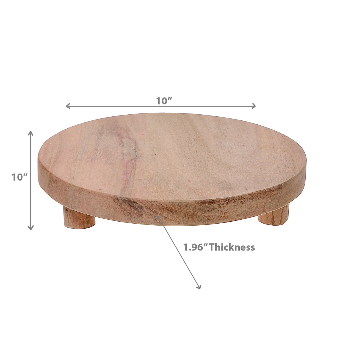Round Tabletop Platform Riser Acacia Wood Round Table Riser, Rustic Kitchen Display Stand, Serving T ...