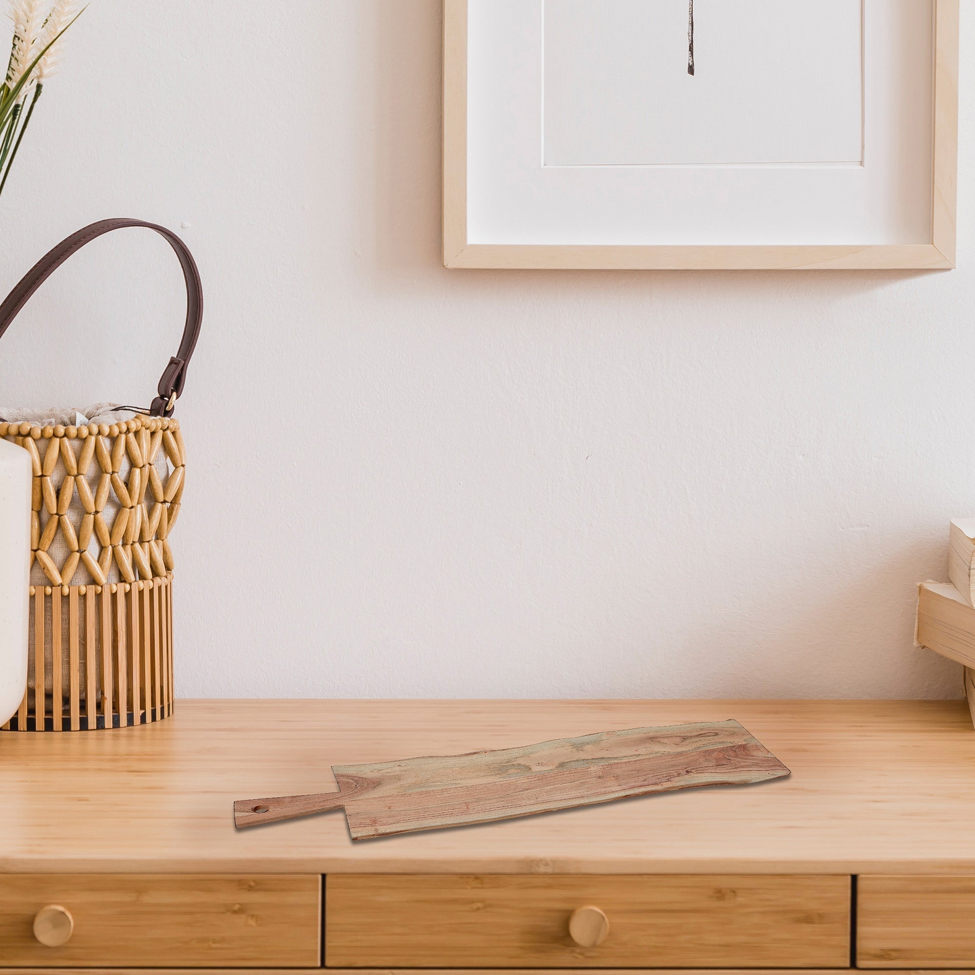 Custom Acacia Wooden Rectangle Live Edge Serving Board Small