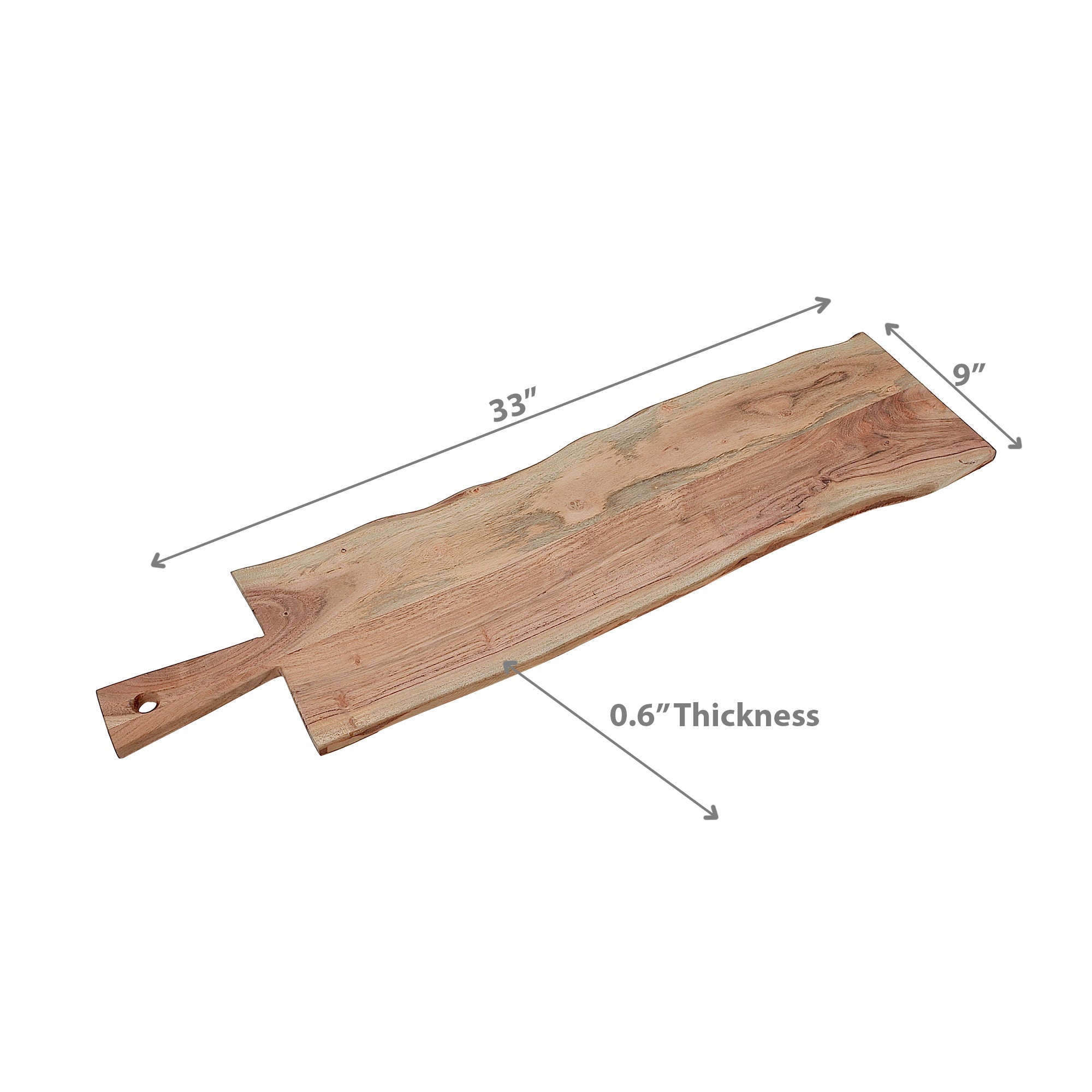 Custom Acacia Wooden Rectangle Live Edge Serving Board Small