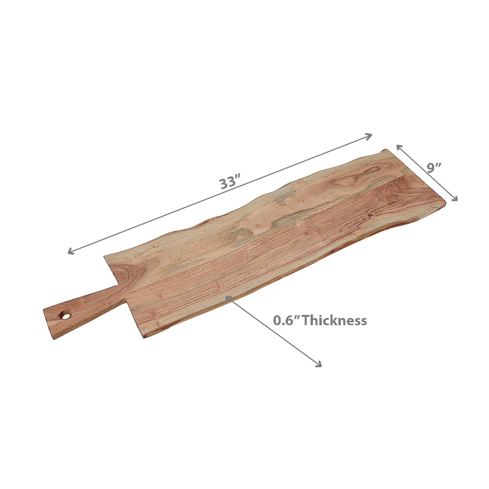 Custom Acacia Wooden Rectangle Live Edge Serving Board Large, Charcuterie Board, Kitchen Serving Board