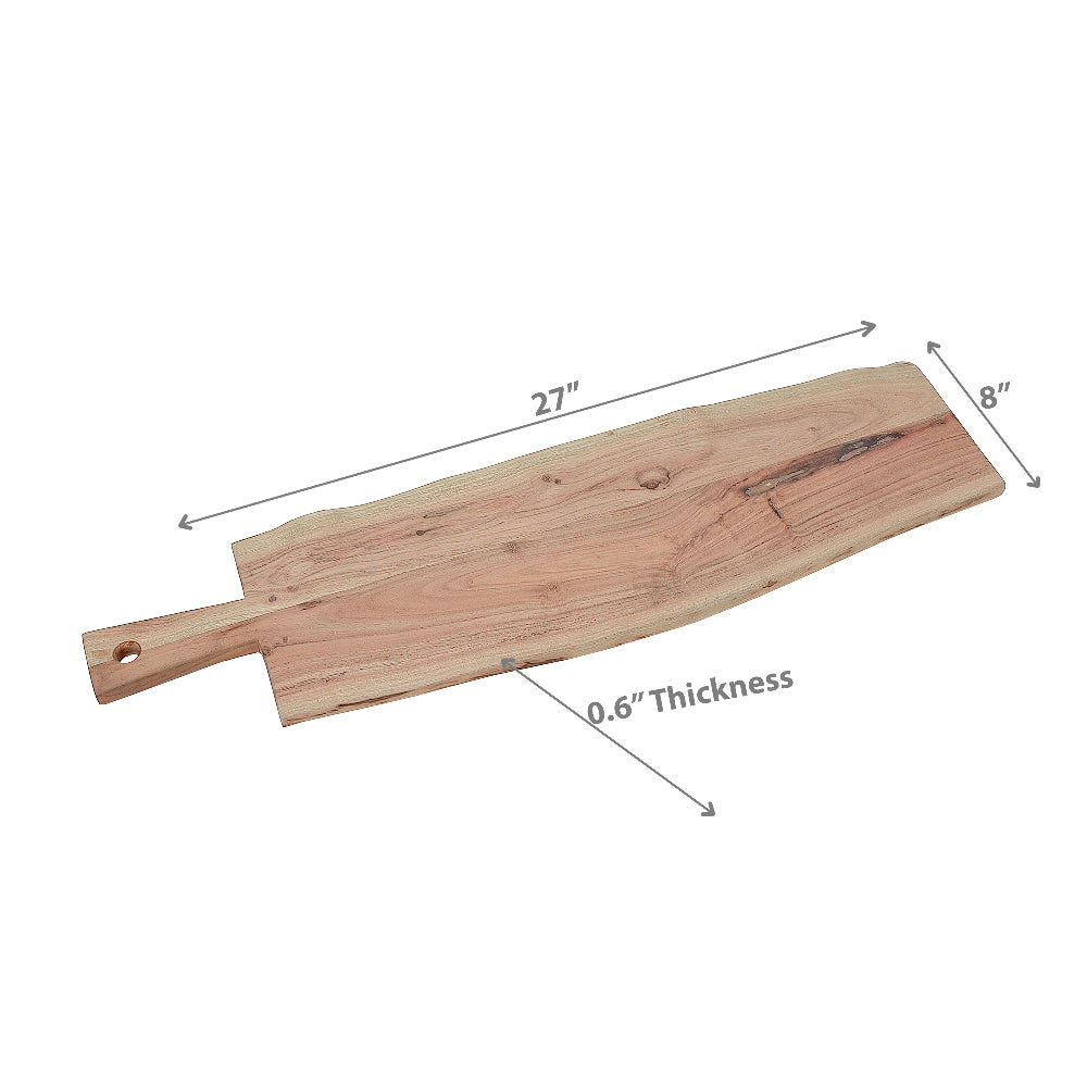 Custom Acacia Wooden Rectangle Live Edge Serving Board Small, Charcuterie Board, Wooden Serving Board