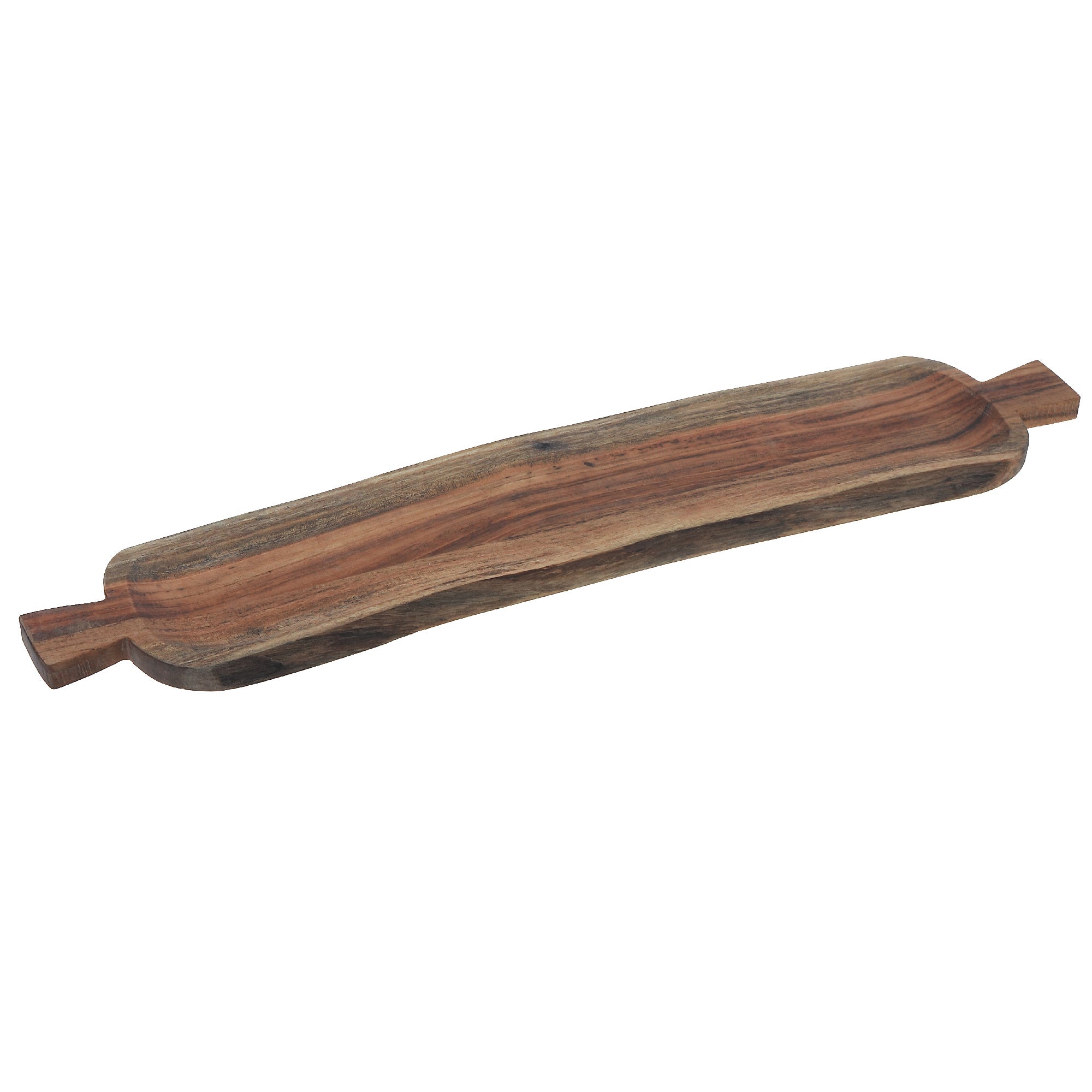Acacia Wooden Live Edge Beveled Serving Board with Handles – Rustic Kitchen Serving Board