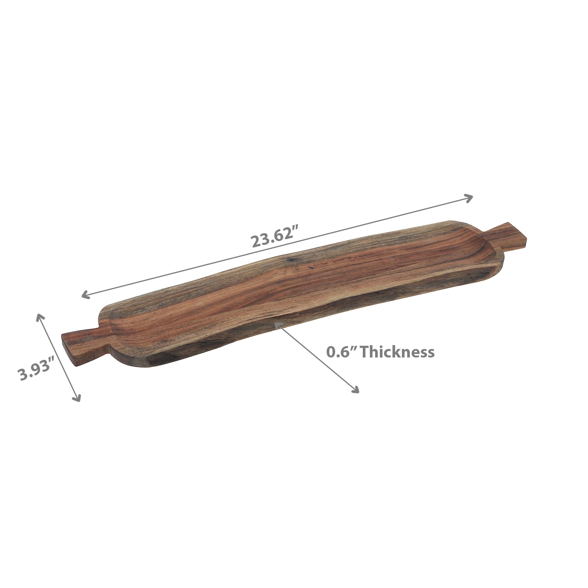 Acacia Wooden Live Edge Beveled Serving Board with Handles – Rustic Kitchen Serving Board