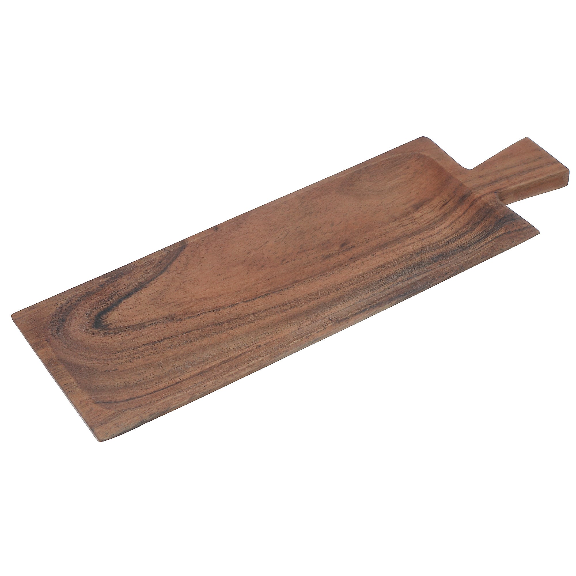 Acacia Wooden Beveled Serving Board with Handle – Kitchen Cheese or Charcuterie Board