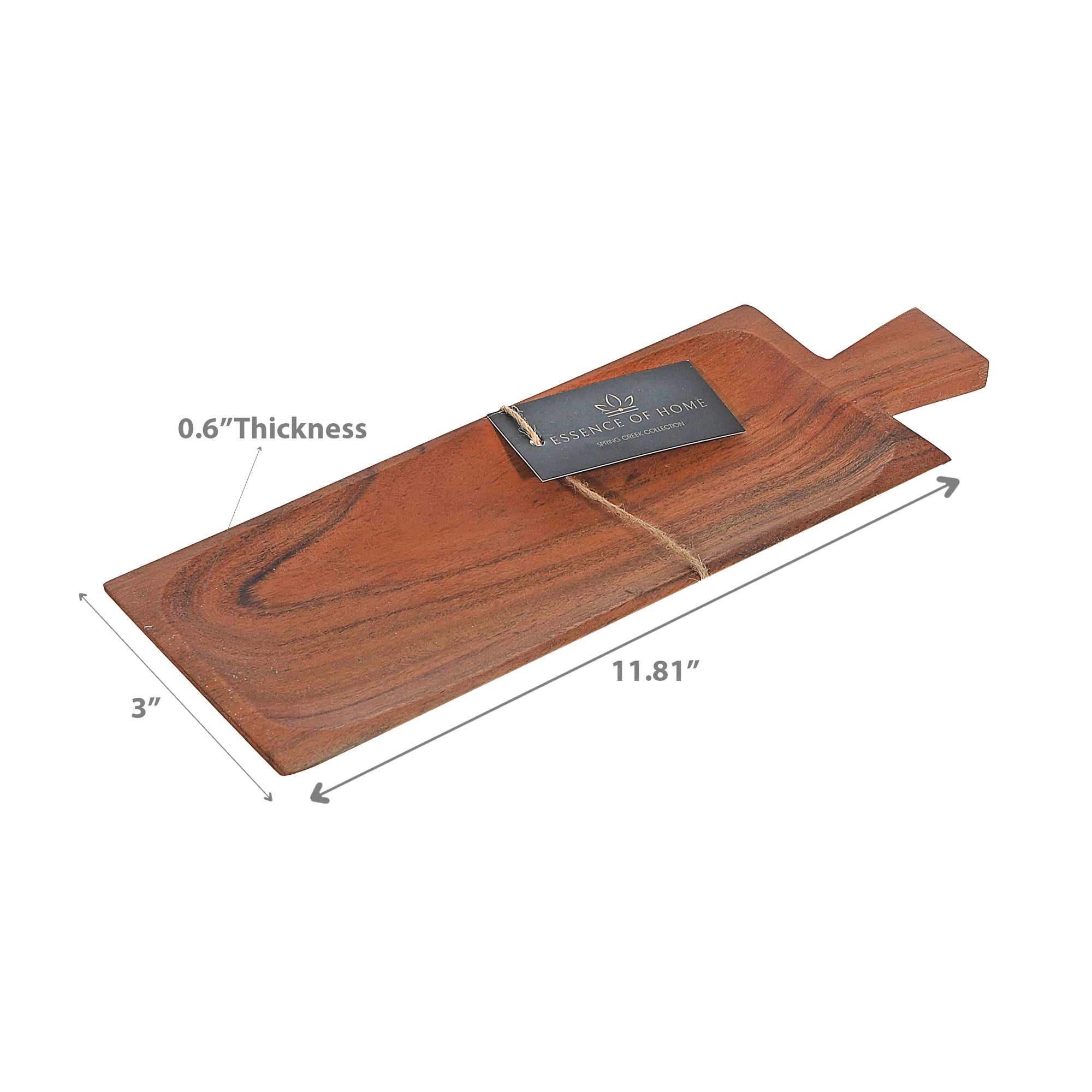 Acacia Wooden Bevelled Serving Board With Handle Small, Small Acacia Serving Board With Handle, Beveled Edge Charcuterie Platter, Rustic Kitchen Accessory