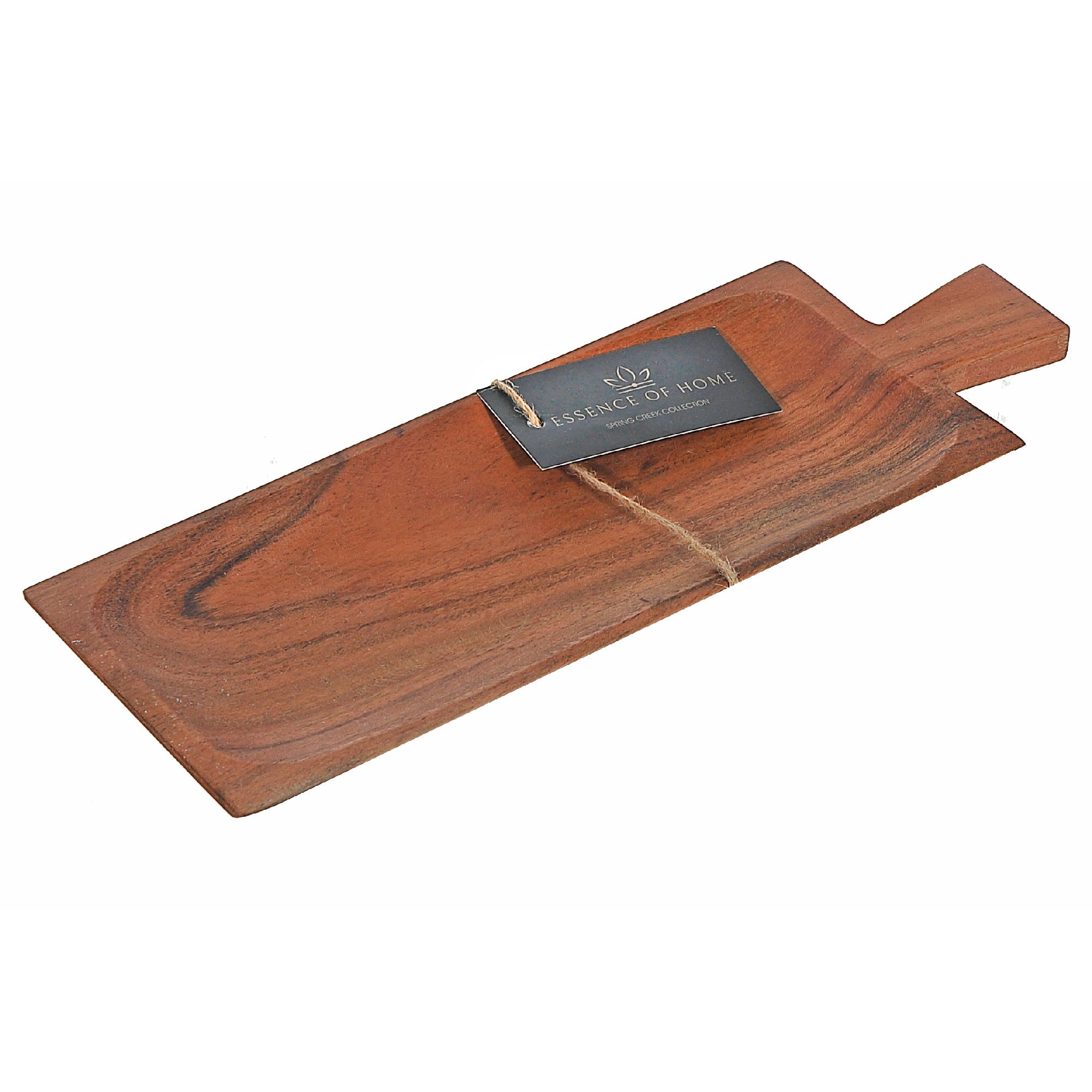 Acacia Wooden Bevelled Serving Board With Handle Small, Small Acacia Serving Board With Handle, Beveled Edge Charcuterie Platter, Rustic Kitchen Accessory