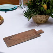 Acacia Wooden Beveled Serving Board with Handle – Kitchen Cheese or Charcuterie Board