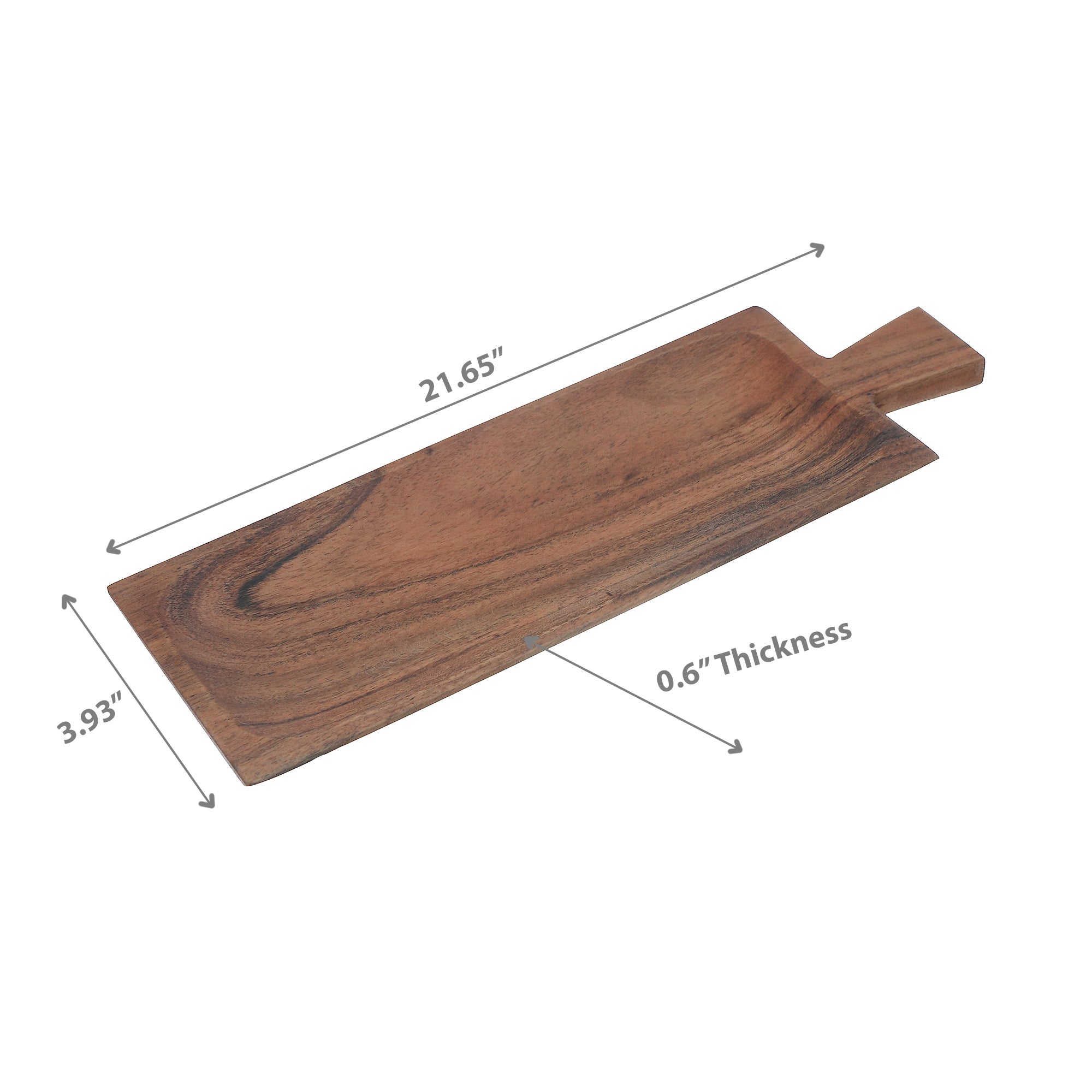 Acacia Wooden Beveled Serving Board with Handle – Kitchen Cheese or Charcuterie Board