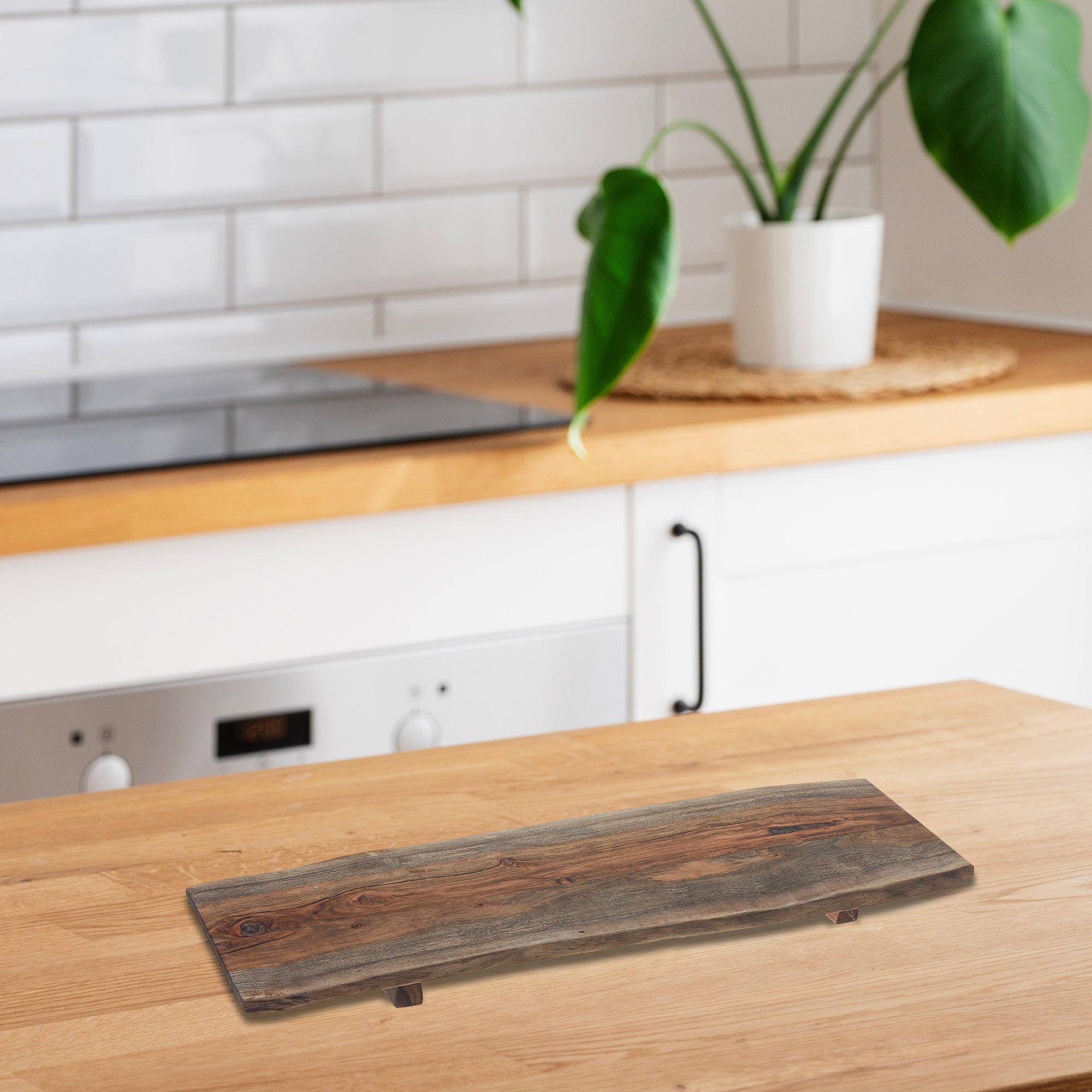 Acacia Wooden Live Edge Rectangular Serving Board Small, Small Acacia Live Edge Serving Board, Rectangular Charcuterie Platter, Rustic Kitchen Accessory
