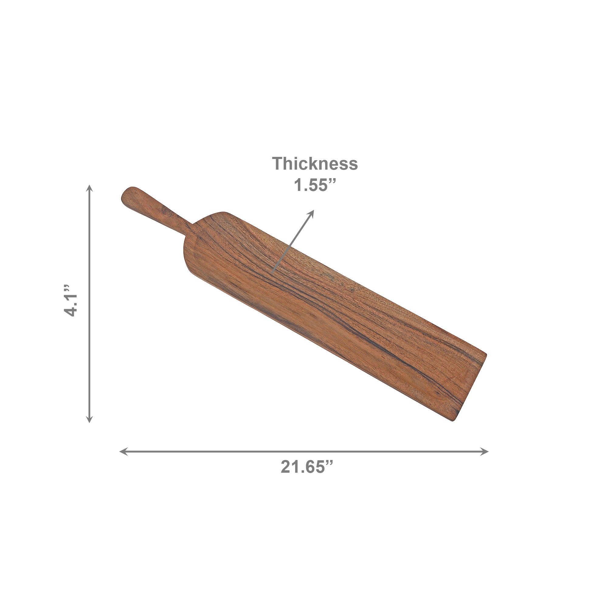 Paddle-Shaped Acacia Wood Serving Board with Protective Oil Finish