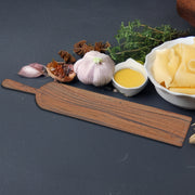 Paddle-Shaped Acacia Wood Serving Board with Protective Oil Finish