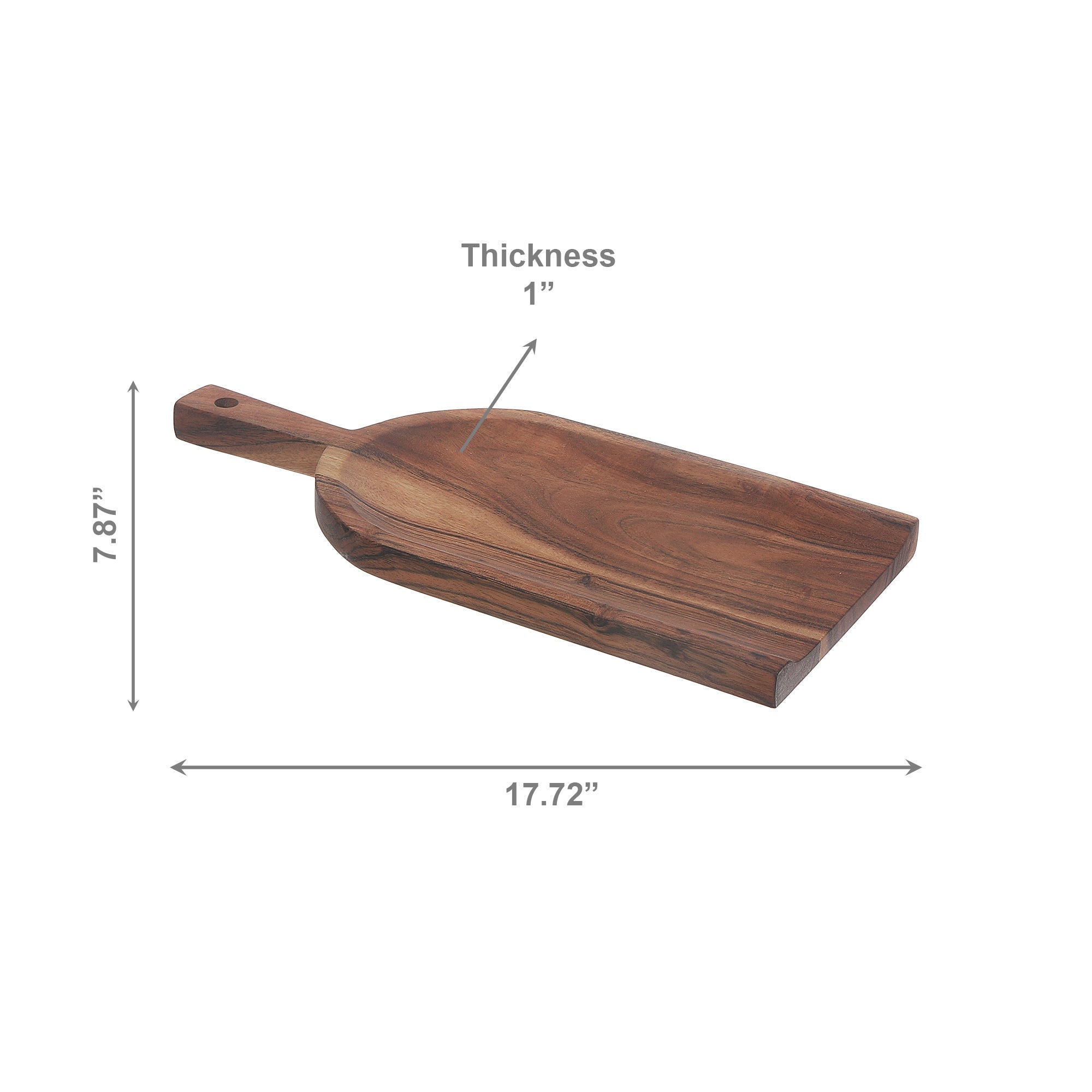 Shovel-Shaped Acacia Wood Serving Board with Natural Oil Finish