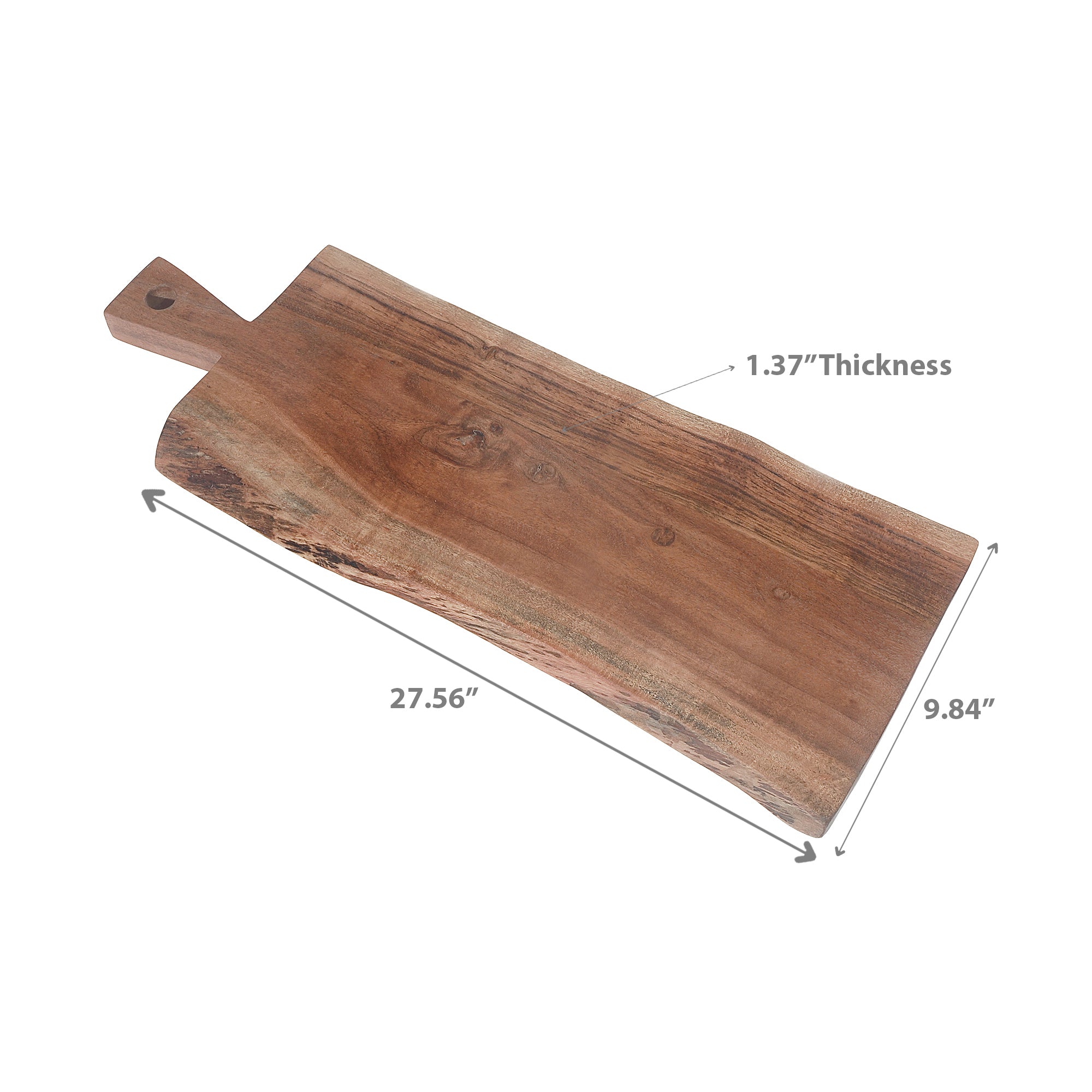 Acacia Oiled Wooden Thick Serving Butcher Board, Thick Acacia Butcher Block Board, Heavy Duty Serving Platter, Rustic Kitchen Prep Board