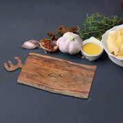 Large Acacia Wood Live Edge Chopping Board with Protective Oil Finish