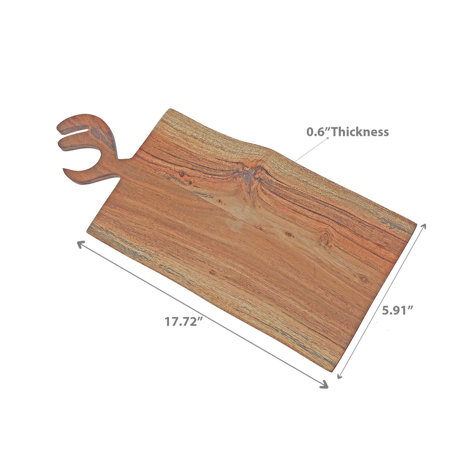 Acacia Oiled Wooden Live Edge Chopping Board Small, Small Acacia Live Edge Cutting Board, Oiled Wooden Kitchen Board, Rustic Food Prep Surface