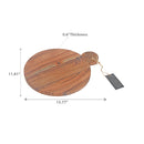 Acacia Wood Round Serving Board With Handle 14"