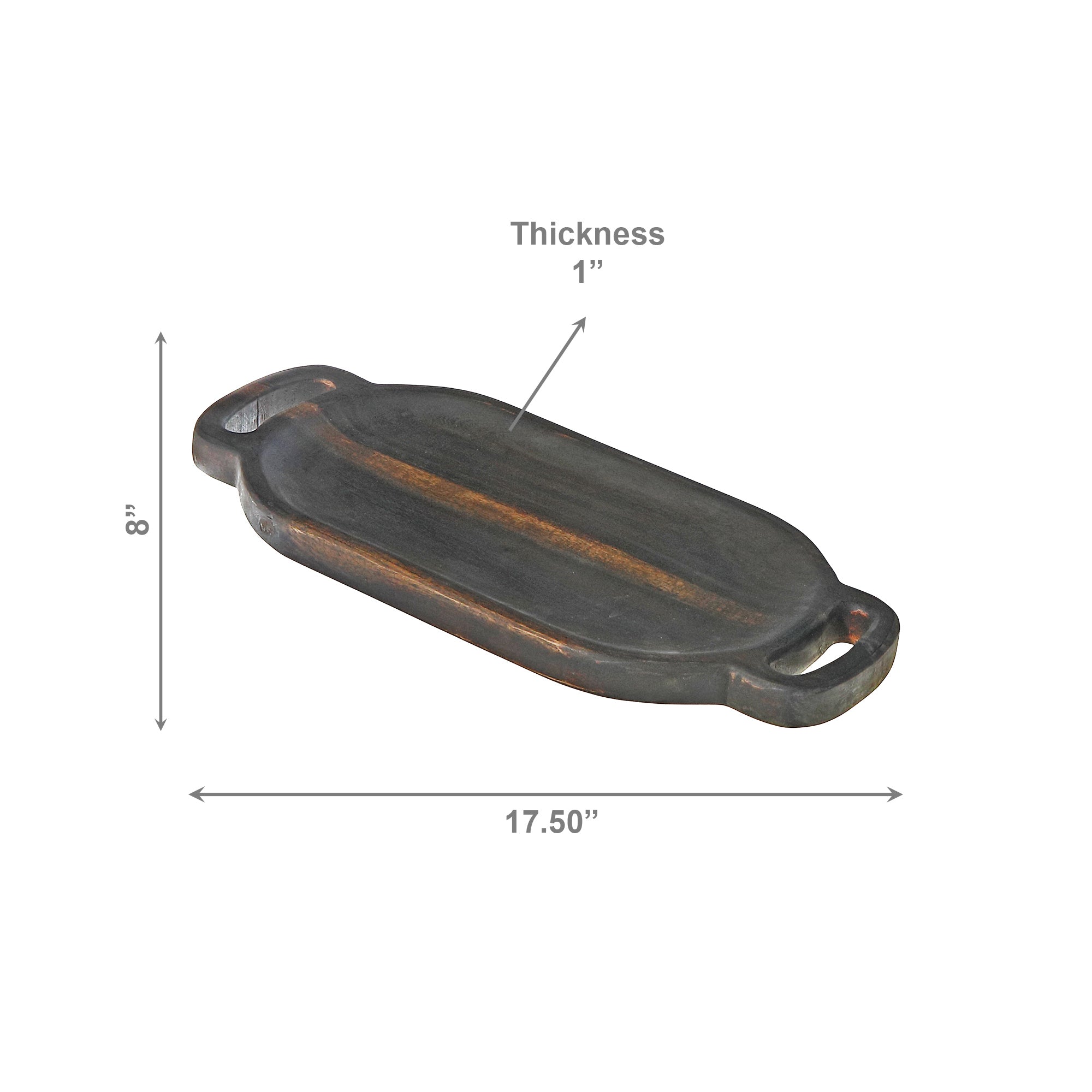 Oval Acacia Wood Serving Tray Featuring Double Handles for Easy Carrying