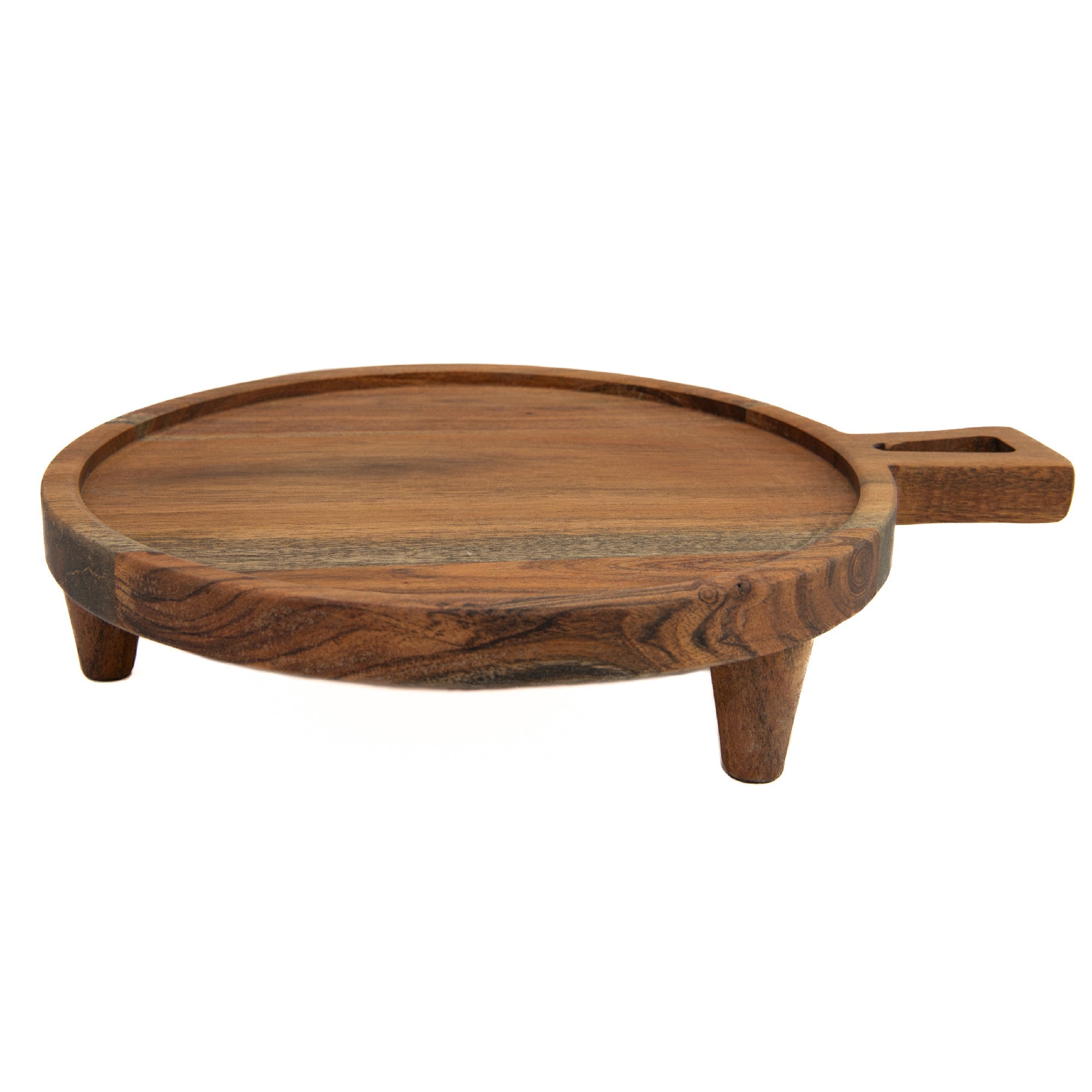 Round Acacia Wood Table Riser for Display or Elevation