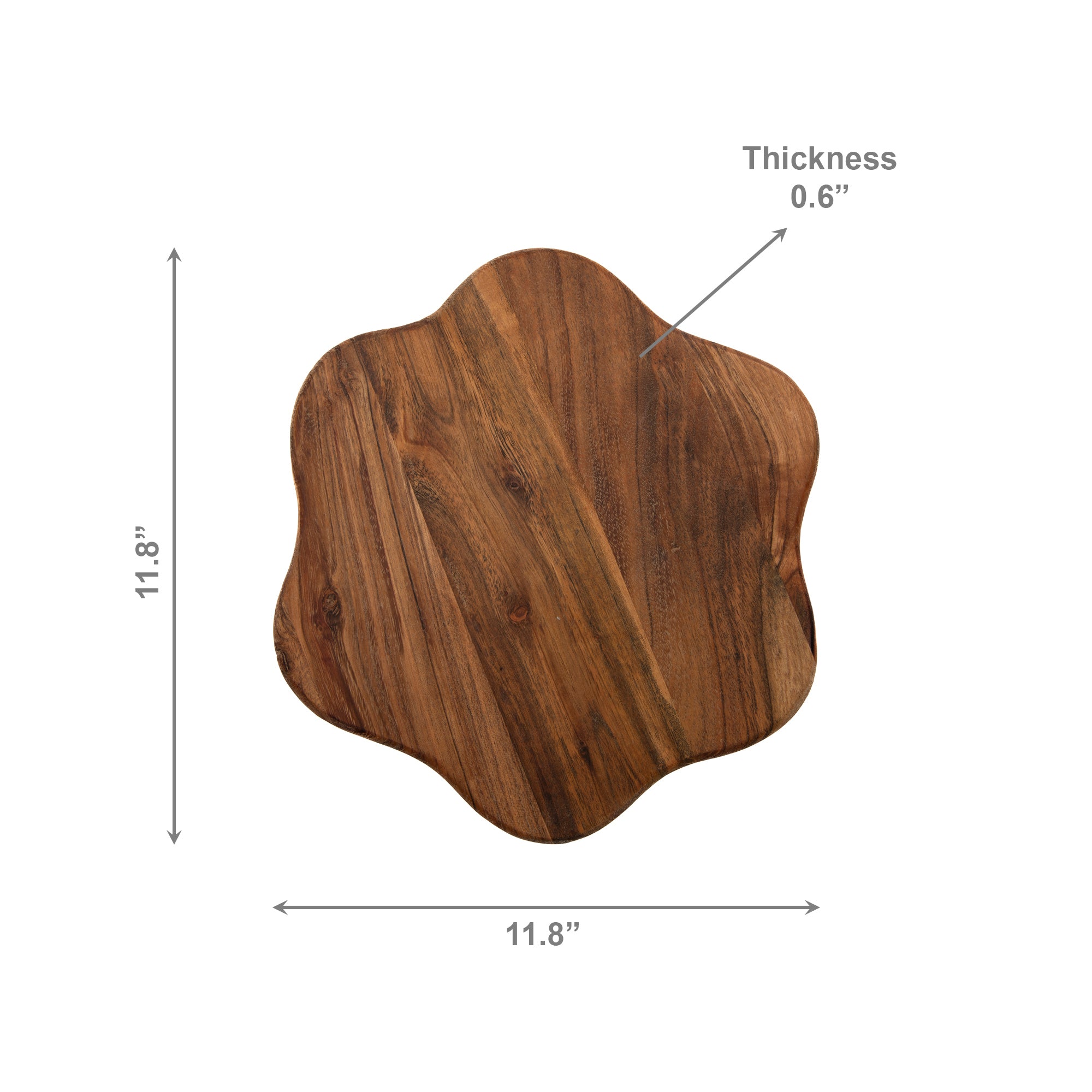Flower-Shaped Acacia Wood Serving or Cutting Board