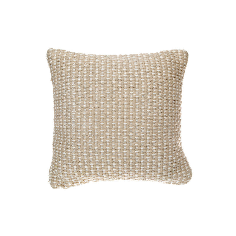 Microfibre Handloom Cushion Taupe Textured Decorative Pillow - Set of 2
