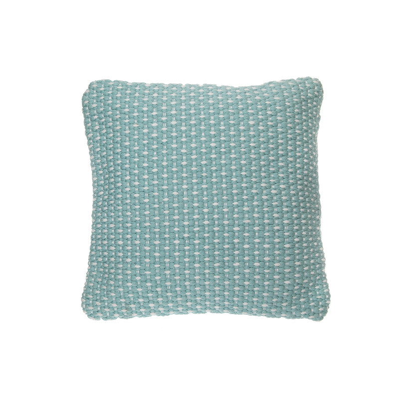 Microfibre Handloom Cushion Teal Textured Decorative Pillow - Set of 2