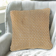 Microfibre Handloom Cushion Ochre Set Of 2, 18 X 18 Inch, Decorative Throw Pillow