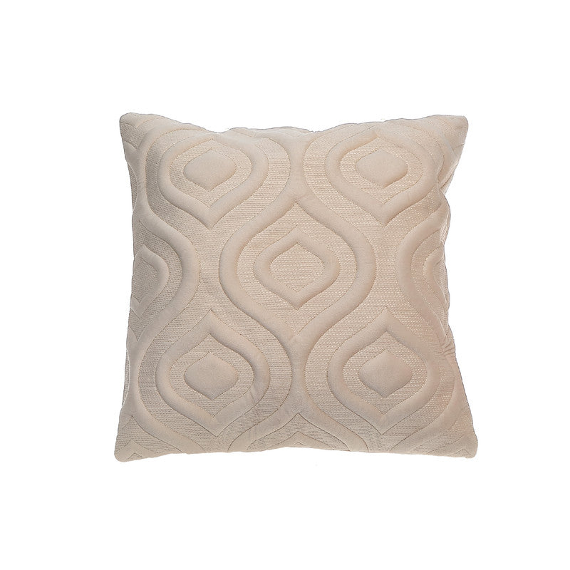 Velvet Impression Cushion Ivory Luxurious Decorative Throw Pillow - Set of 2