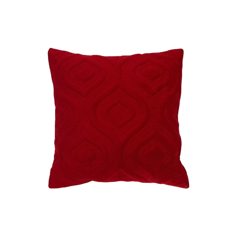 Velvet Impression Cushion Red Luxurious Decorative Throw Pillow - Set of 2