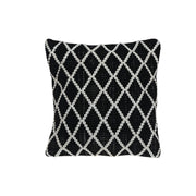 Ribbed Diamond Pattern Cushion Black Decorative Throw Pillow - Set of 2