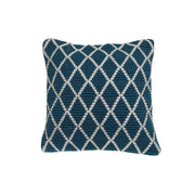 Ribbed Diamond Pattern Cushion Teal Decorative Throw Pillow - Set of 2