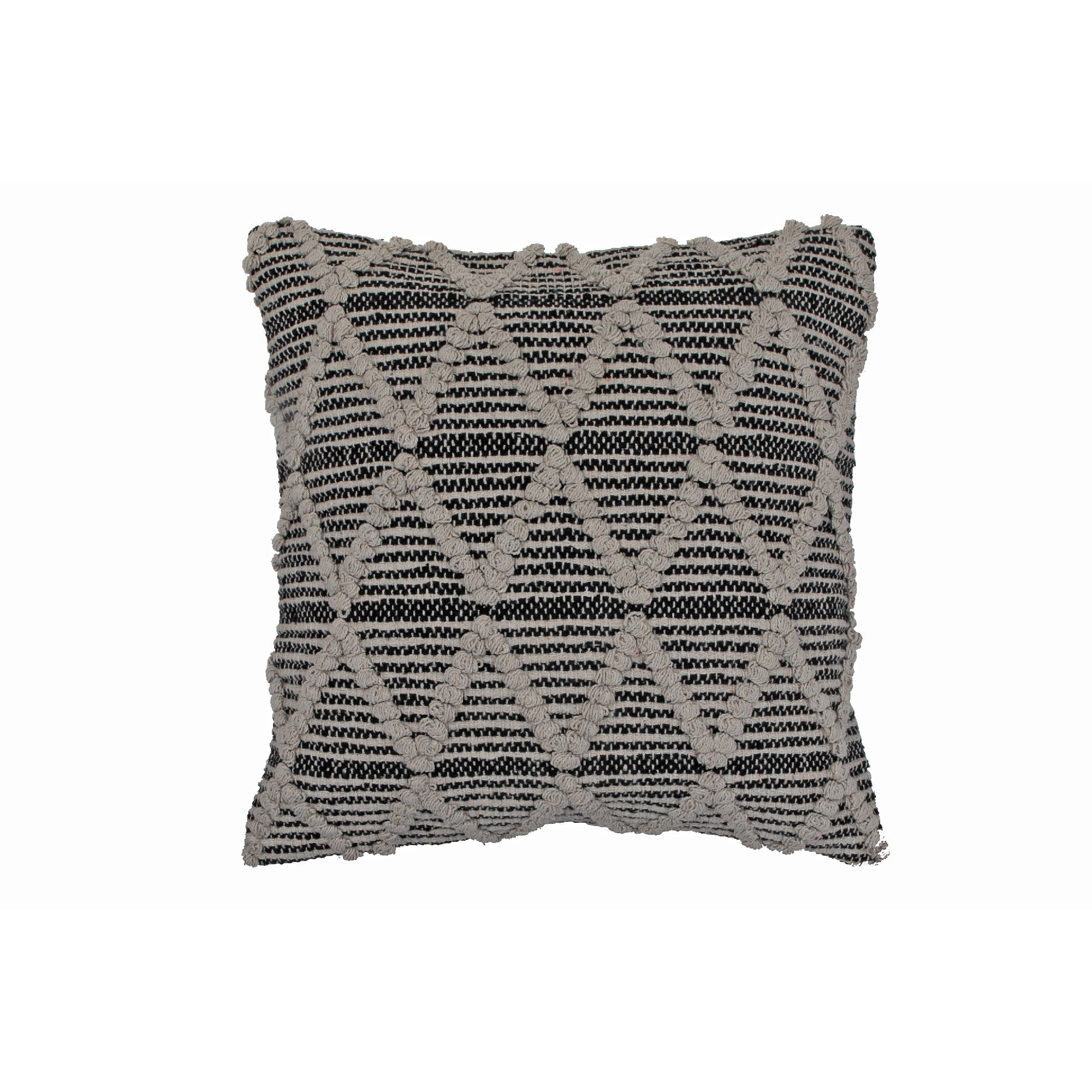 Cotton Handwoven Cushion Diamond Pattern - Set of 2 Decorative Throw Pillow