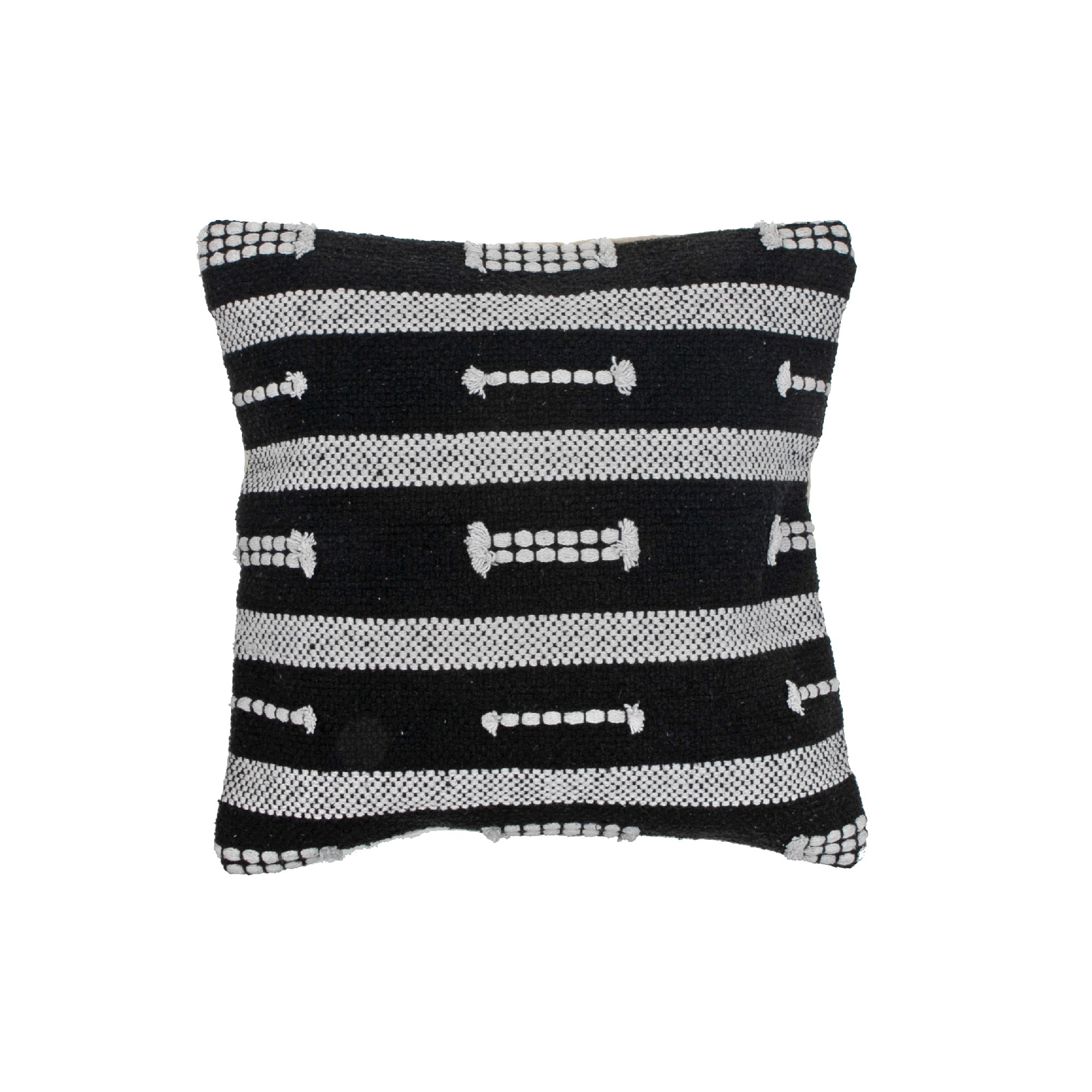 Cotton Handwoven Cushion Staple Pattern - Set of 2 Decorative Throw Pillow