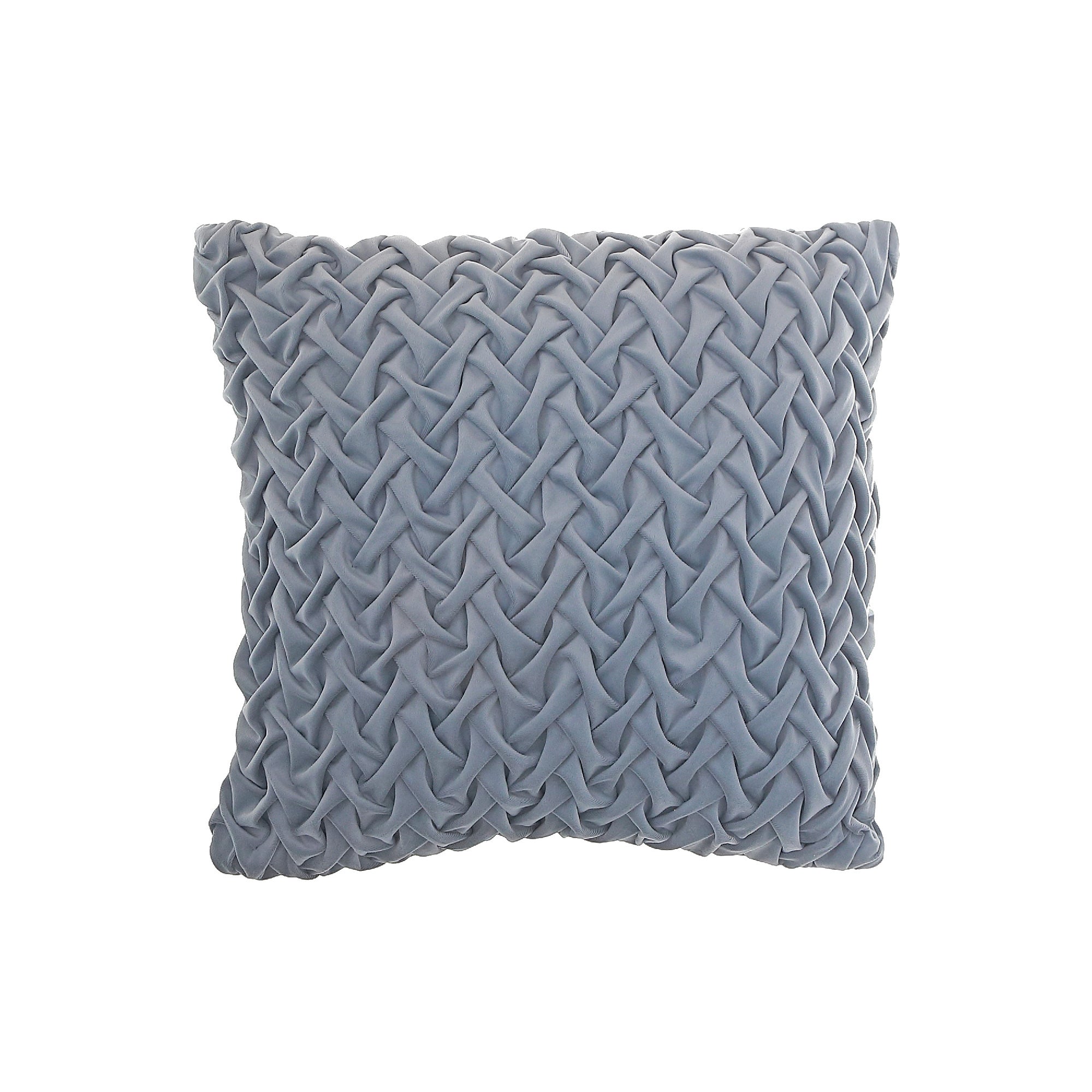Monica Braided Cushion Blue Grey Set Of 2, 18 X 18 Inch, Decorative Throw Pillow