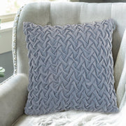 Monica Braided Cushion Blue Grey Set Of 2, 18 X 18 Inch, Decorative Throw Pillow