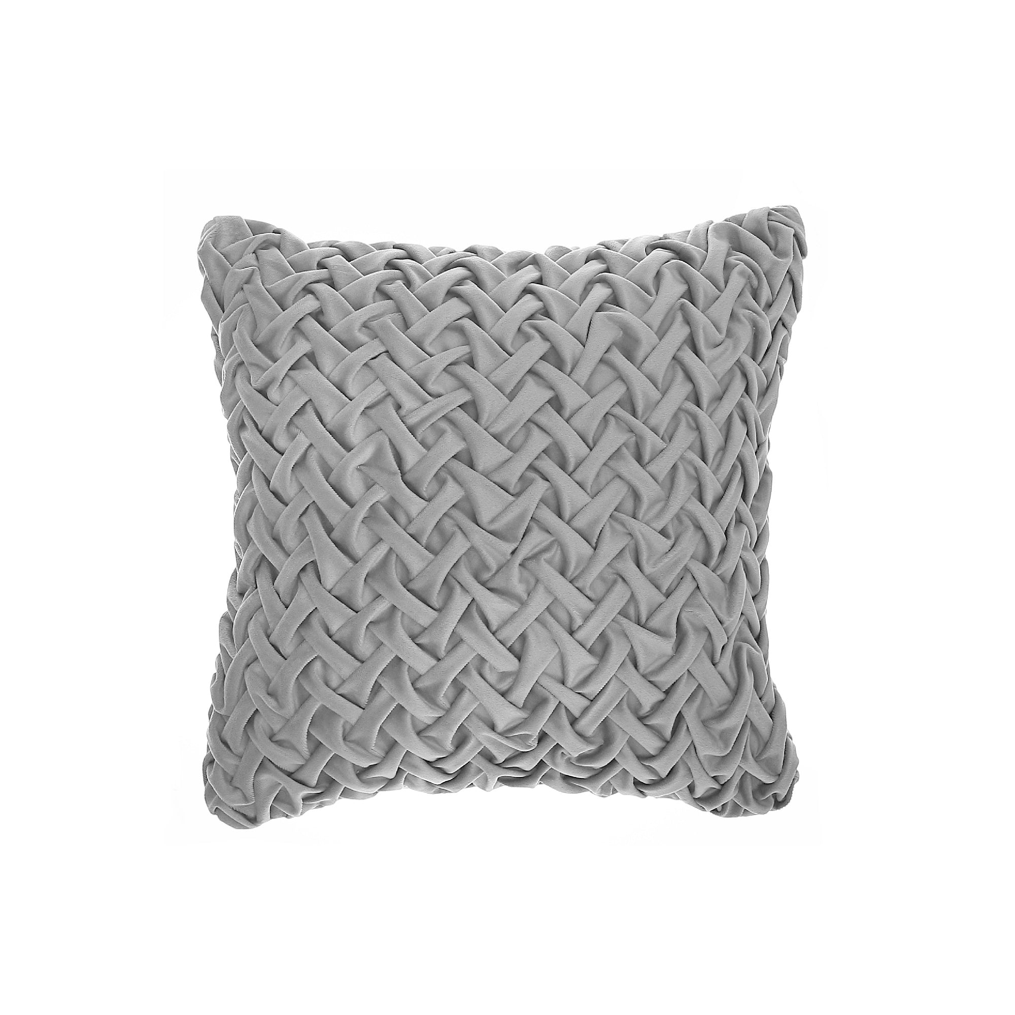 Monica Braided Cushion Grey Set Of 2, 18 X 18 Inch, Decorative Throw Pillow